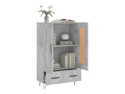 Aparador alto madera de ingeniería gris hormigón 69,5x31x115 cm ES41719
