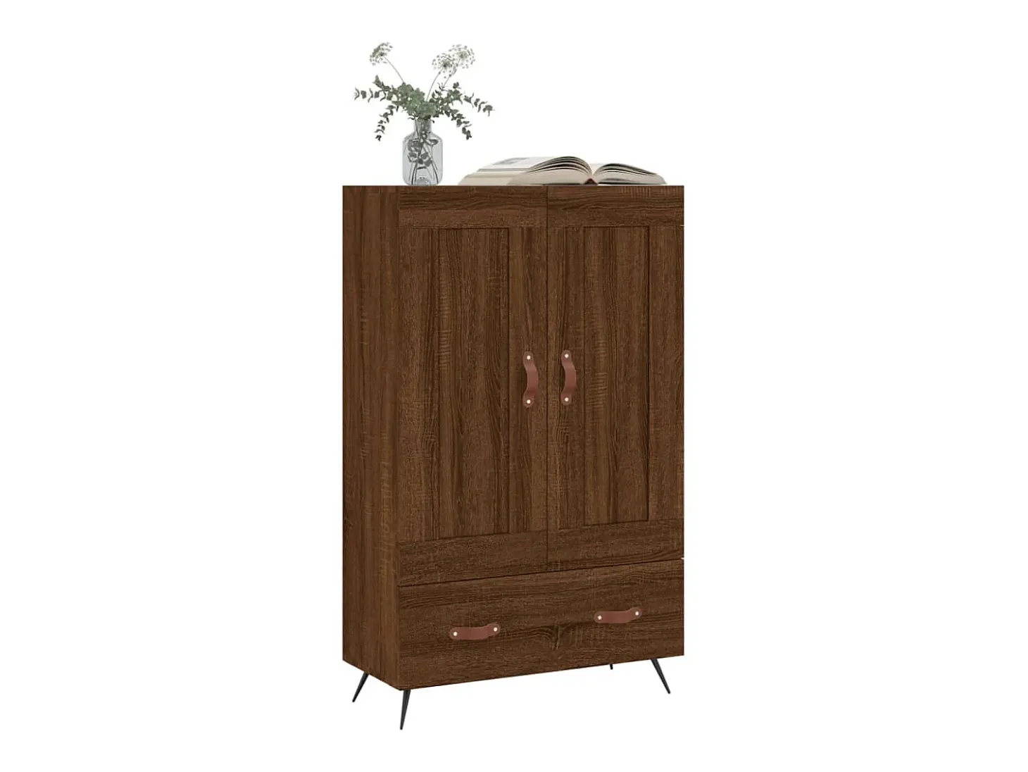Aparador alto madera de ingeniería roble marrón 69,5x31x115 cm ES75926