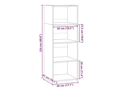 Aparador alto madera de ingeniería gris hormigón 45x41x124 cm