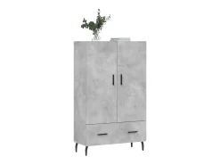 Aparador alto madera de ingeniería gris hormigón 69,5x31x115 cm