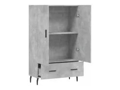 Aparador alto madera de ingeniería gris hormigón 69,5x31x115 cm