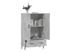 Aparador alto madera de ingeniería gris hormigón 69,5x31x115 cm
