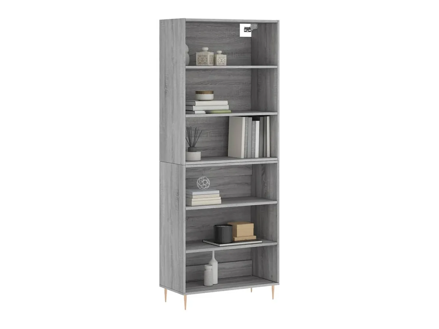 Aparador alto madera de ingeniería gris Sonoma 69,5x32,5x180 cm