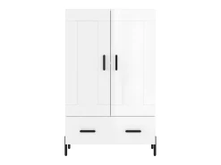 Aparador alto madera de ingeniería blanco brillo 69,5x31x115 cm ES85638