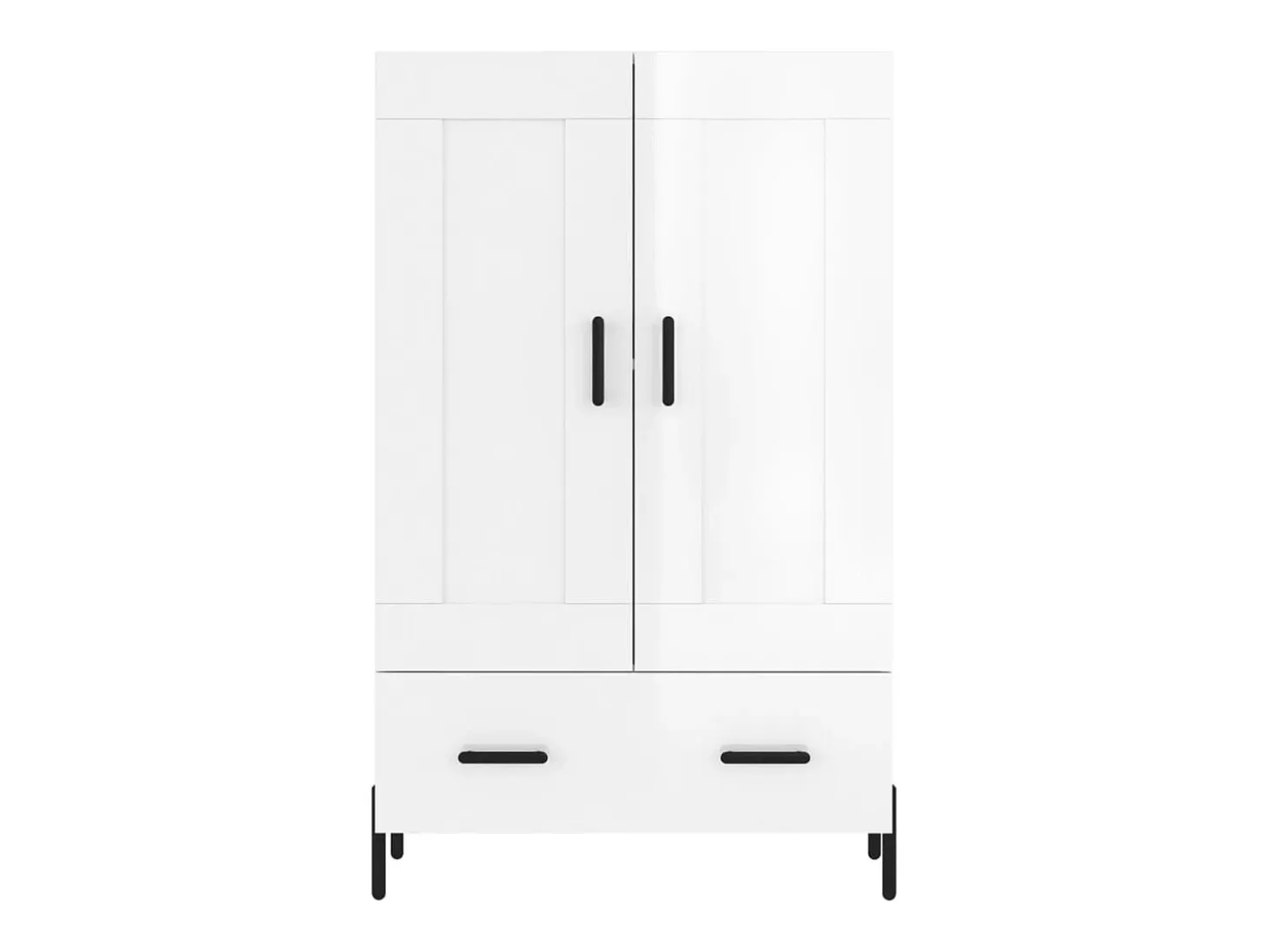 Aparador alto madera de ingeniería blanco brillo 69,5x31x115 cm ES85638