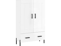 Aparador alto madera de ingeniería blanco brillo 69,5x31x115 cm ES85638