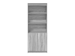 Aparador alto madera de ingeniería gris Sonoma 70x35x180 cm