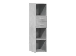 Aparador alto madera de ingeniería gris hormigón 30x42,5x124 cm