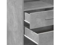 Aparador alto madera de ingeniería gris hormigón 30x42,5x124 cm