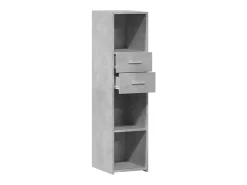 Aparador alto madera de ingeniería gris hormigón 30x42,5x124 cm