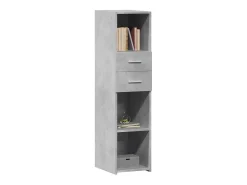Aparador alto madera de ingeniería gris hormigón 30x42,5x124 cm
