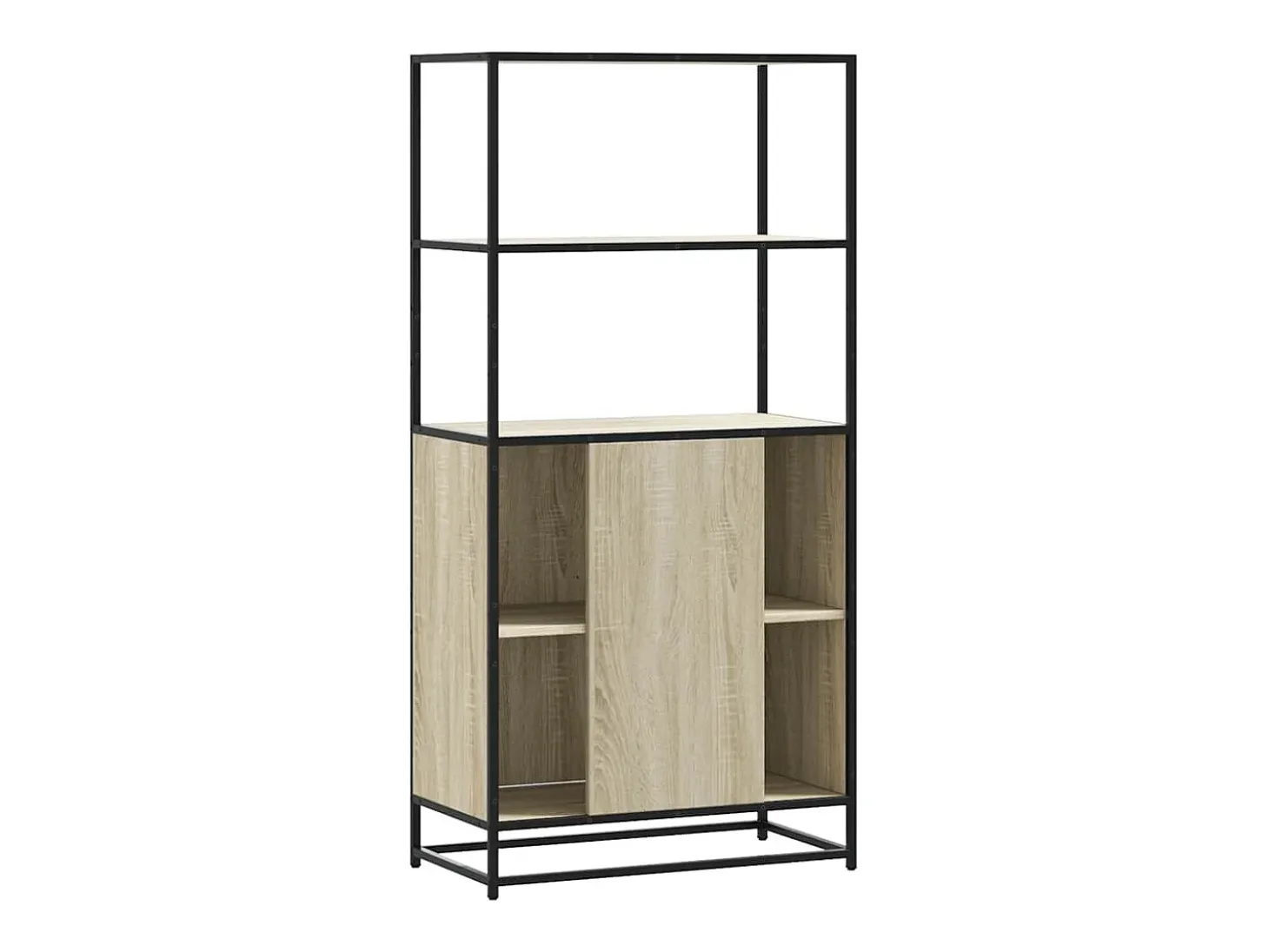 Aparador alto madera de ingeniería y metal Sonoma 68x35x139 cm