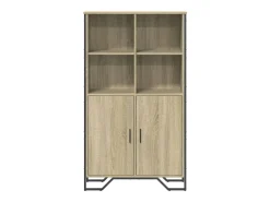 Aparador alto madera ingeniería roble Sonoma 79,5x35,5x137,5 cm