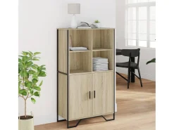 Aparador alto madera ingeniería roble Sonoma 79,5x35,5x137,5 cm