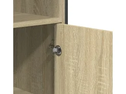 Aparador alto madera ingeniería roble Sonoma 79,5x35,5x137,5 cm