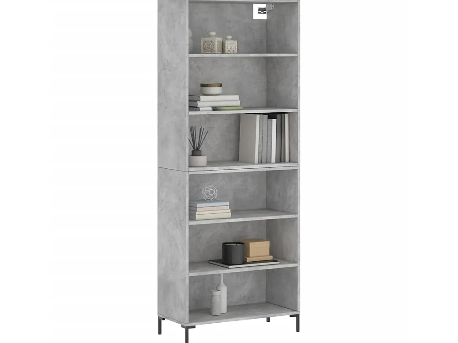Aparador alto madera ingeniería gris hormigón 69,5x32,5x180 cm ES25796