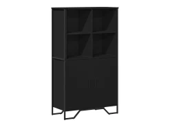 Aparador alto madera ingeniería negro 79,5x35,5x137,5 cm