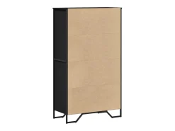 Aparador alto madera ingeniería negro 79,5x35,5x137,5 cm