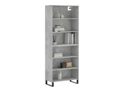 Aparador alto madera ingeniería gris hormigón 69,5x32,5x180 cm ES37527