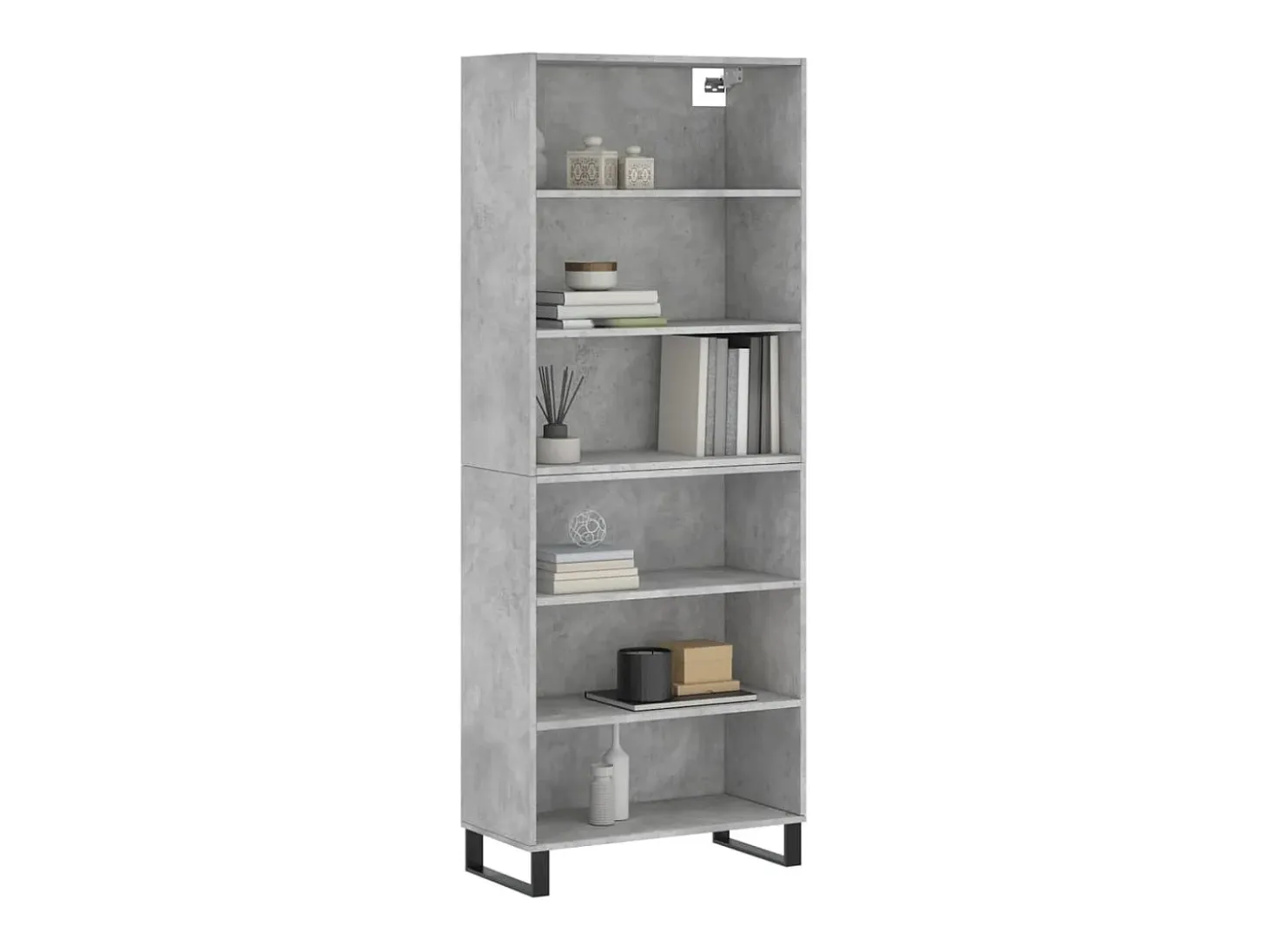 Aparador alto madera ingeniería gris hormigón 69,5x32,5x180 cm ES37527