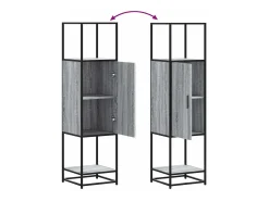 Aparador alto madera ingeniería metal gris sonoma 35,5x35x13 cm