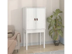 Aparador alto madera maciza de pino blanco 60x40x120 cm ES90622