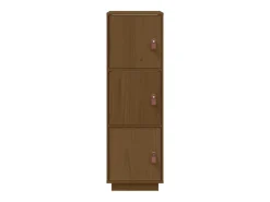 Aparador alto madera maciza de pino marrón miel 34x40x108,5 cm