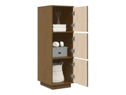 Aparador alto madera maciza de pino marrón miel 34x40x108,5 cm