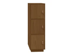 Aparador alto madera maciza de pino marrón miel 34x40x108,5 cm