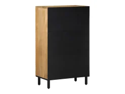 Aparador alto madera maciza de mango marrón 60x33x100 cm
