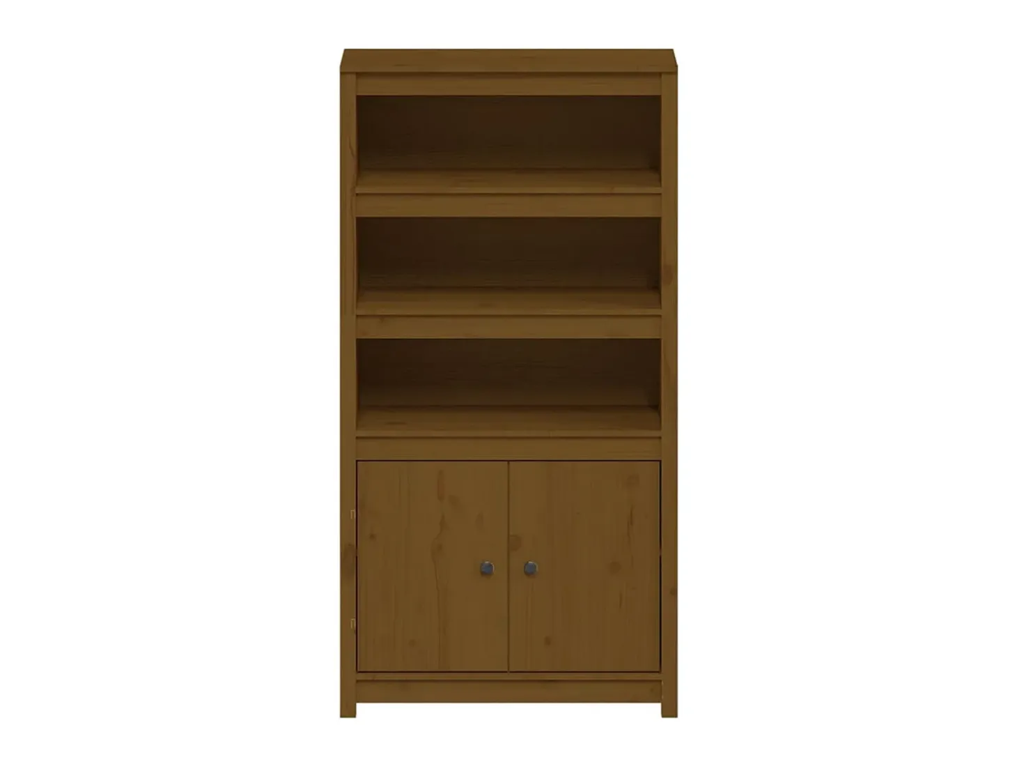 Aparador alto madera maciza de pino marrón miel 80x35x154 cm ES37567