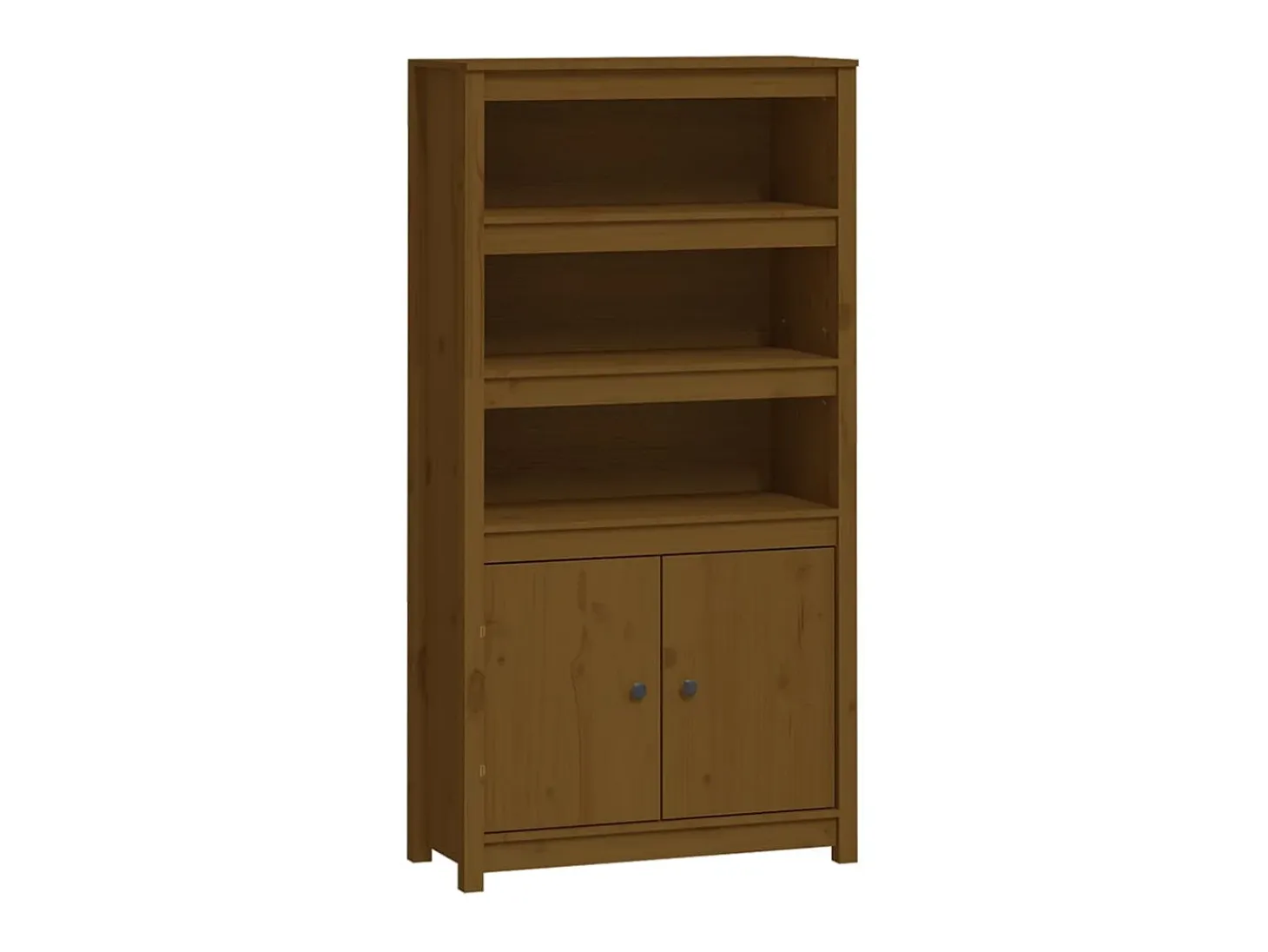 Aparador alto madera maciza de pino marrón miel 80x35x154 cm ES37567