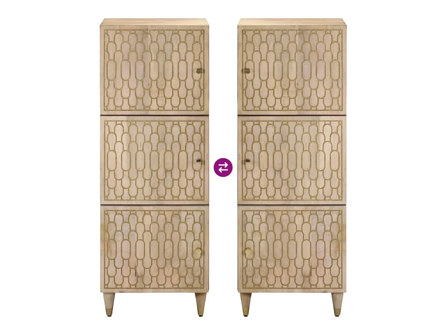 Aparador alto madera maciza de mango 40x33x110 cm