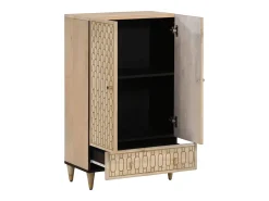 Aparador alto madera maciza de mango 60x33x100 cm