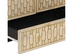 Aparador alto madera maciza de mango 60x33x100 cm