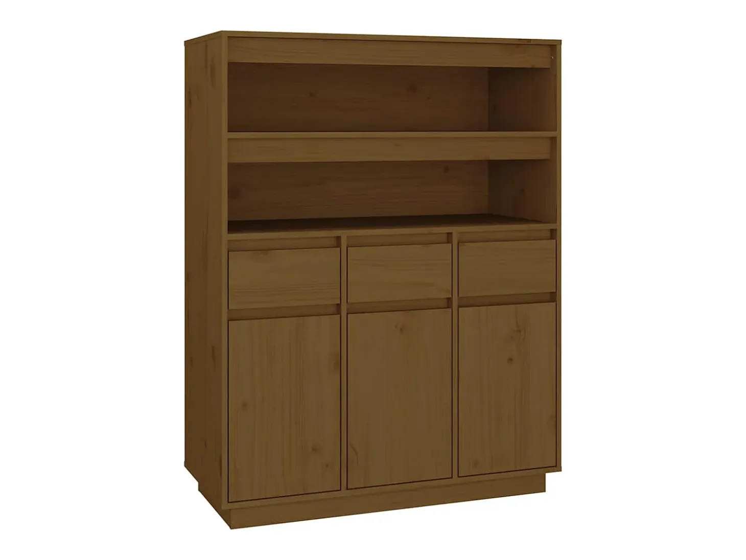 Aparador alto madera maciza de pino marrón miel 89x40x116,5 cm