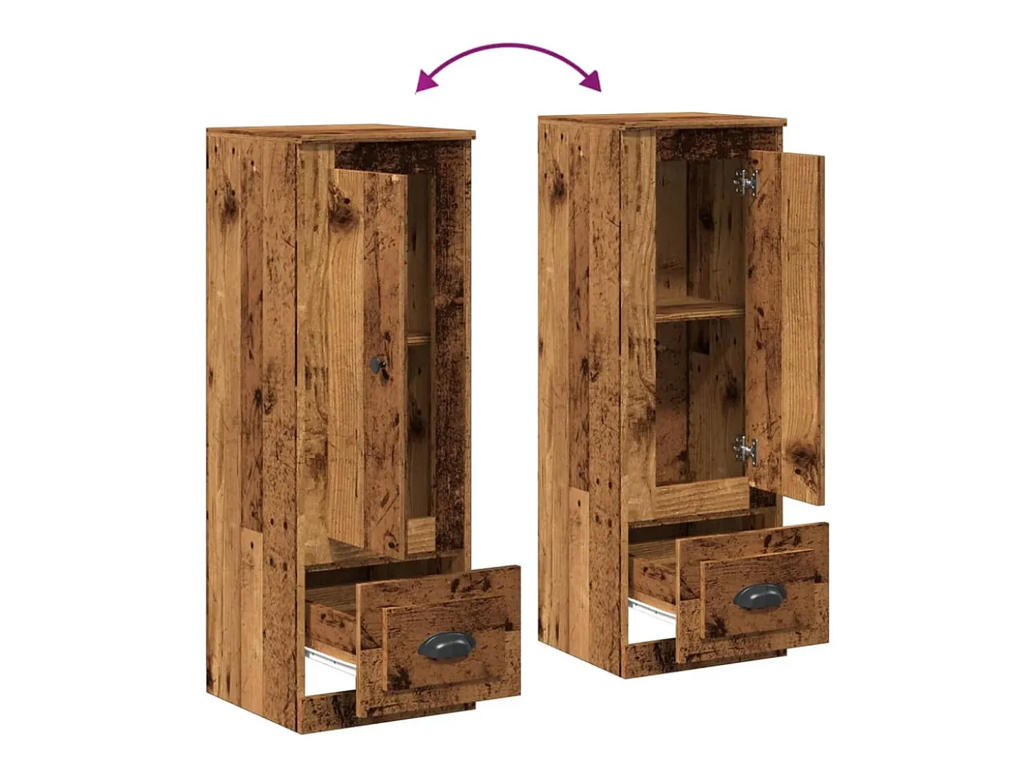 Aparador alto madera vieja 36x35,5x103,5 cm madera contrachapada