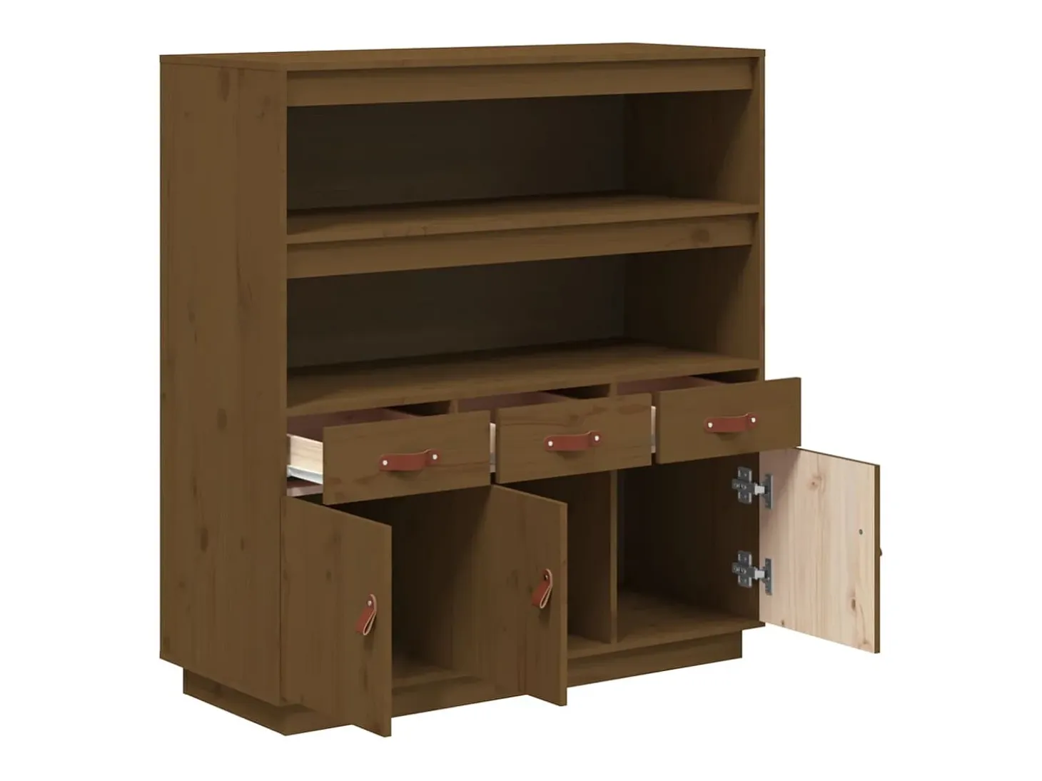 Aparador alto Marrón miel 100x40x108,5 cm Madera maciza de pino