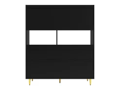 Aparador alto moderno - MDF - almacenamiento de varios niveles - Negro