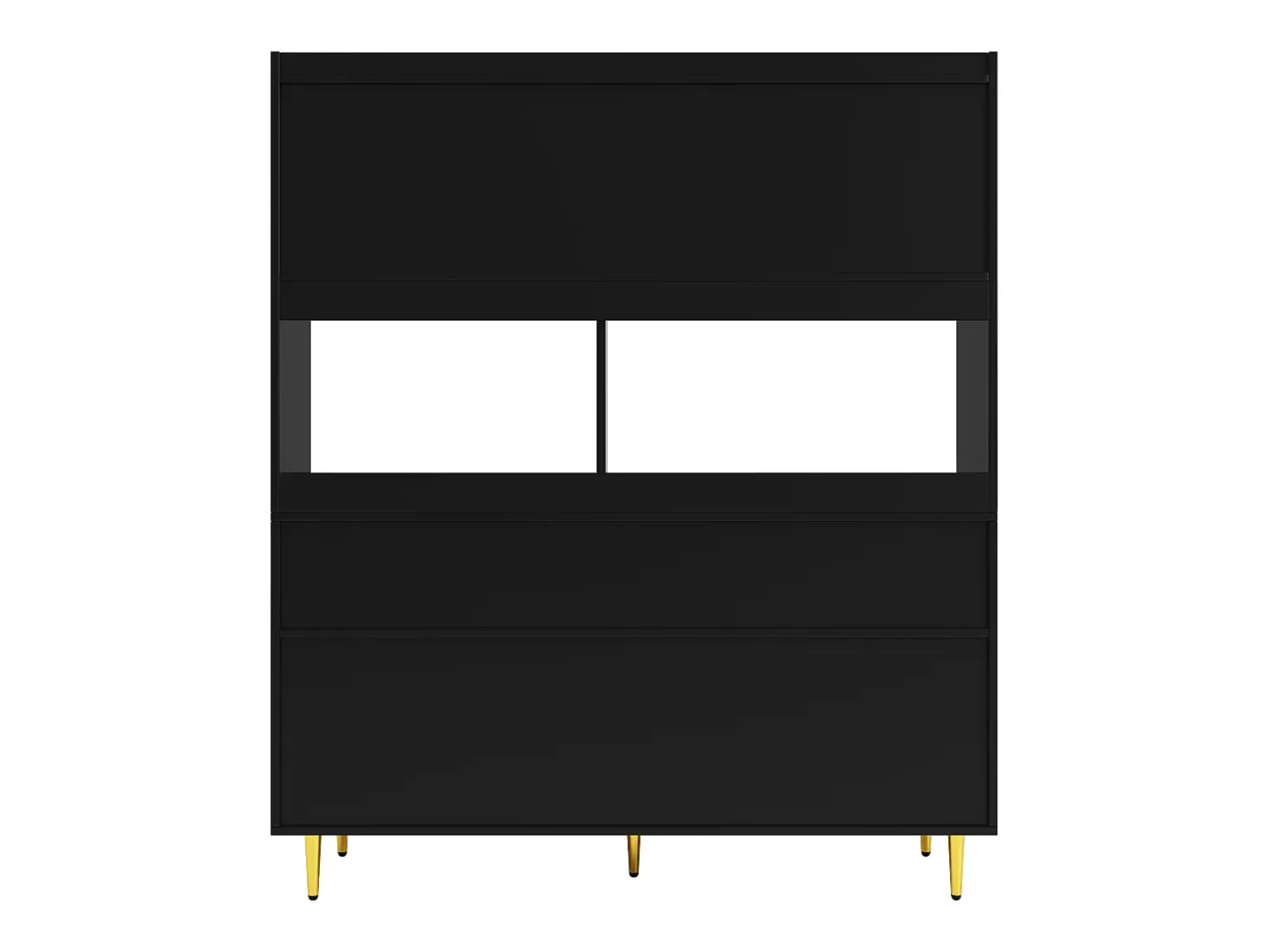 Aparador alto moderno - MDF - almacenamiento de varios niveles - Negro