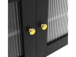 Aparador alto moderno - MDF - almacenamiento de varios niveles - Negro