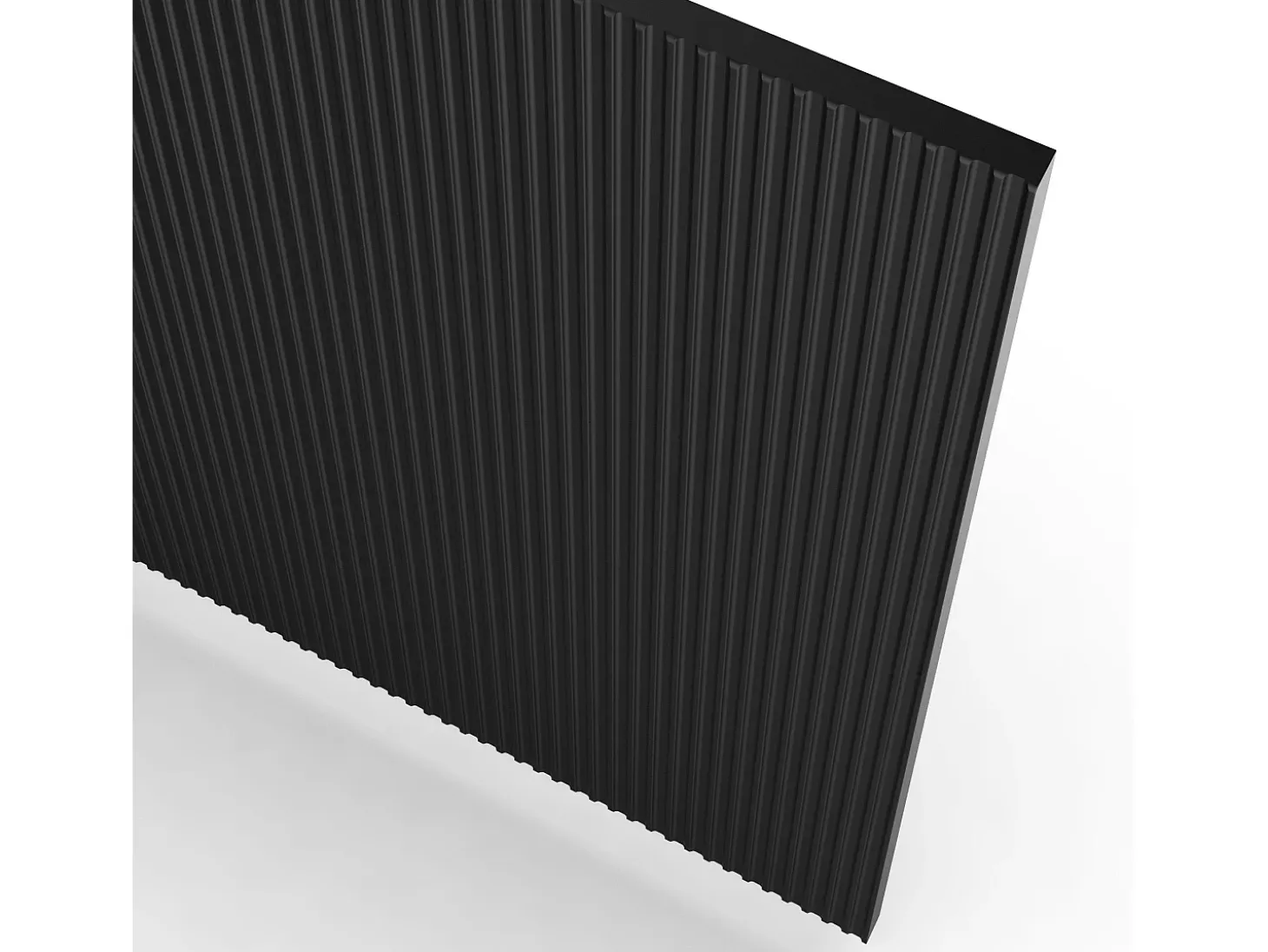 Aparador alto moderno con puertas canaleteadas Budapest - Negro