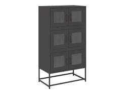 Aparador alto negro 68x39x123 cm acero