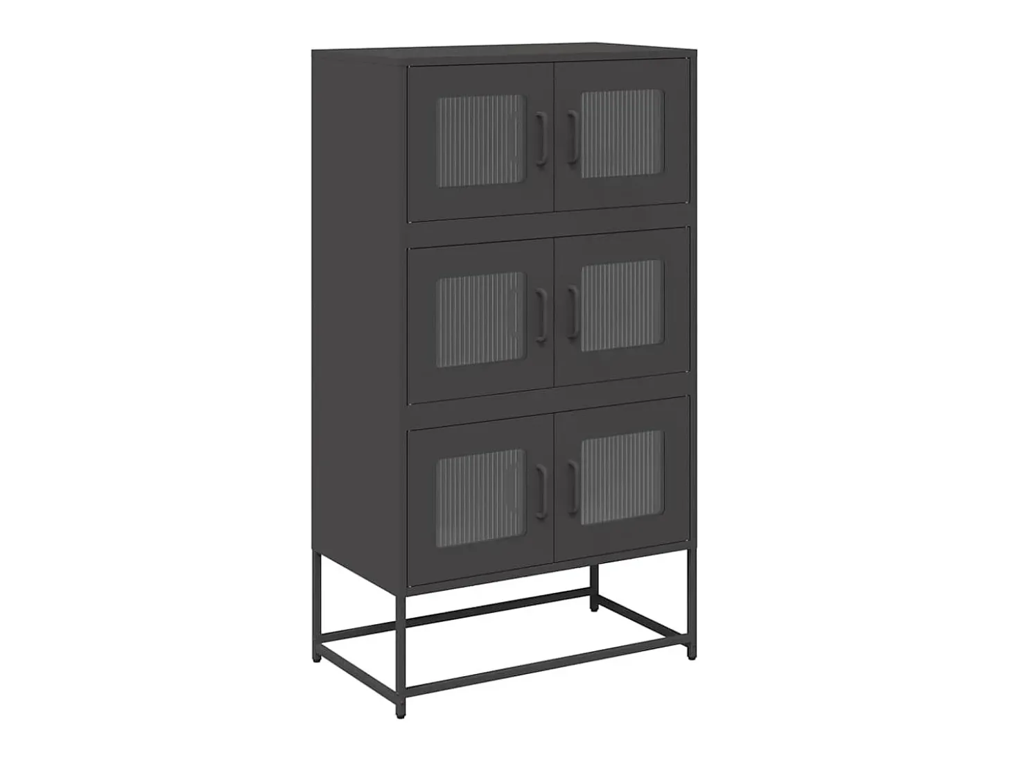 Aparador alto negro 68x39x123 cm acero