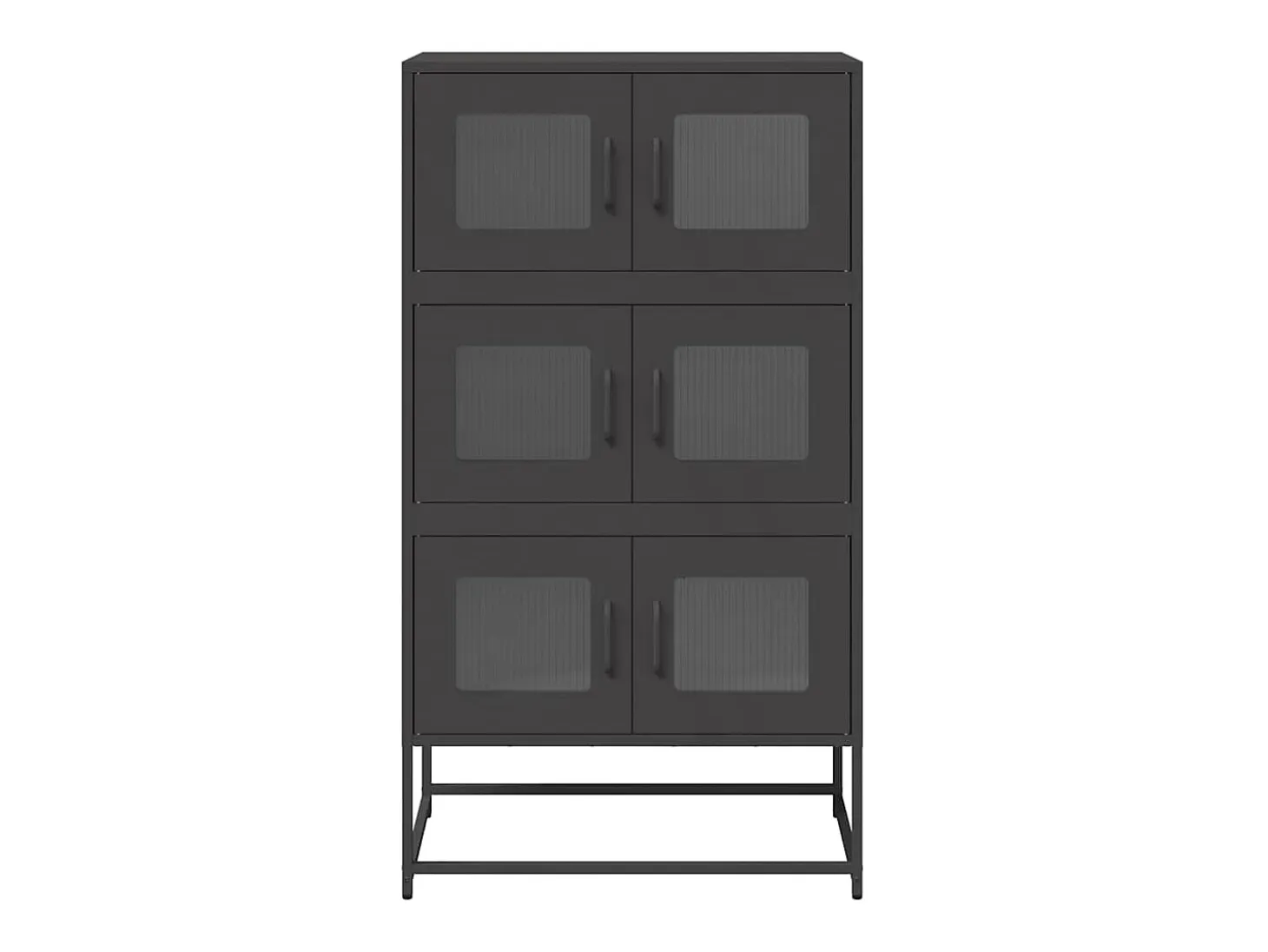 Aparador alto negro 68x39x123 cm acero