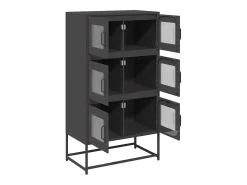 Aparador alto negro 68x39x123 cm acero