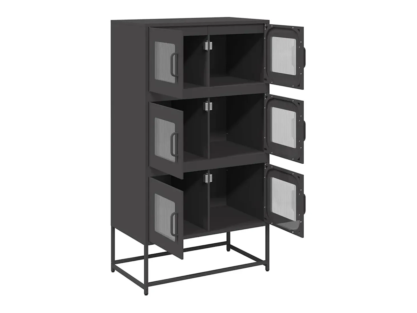 Aparador alto negro 68x39x123 cm acero