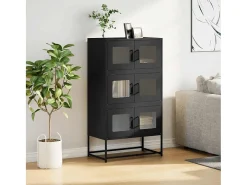 Aparador alto negro 68x39x123 cm acero