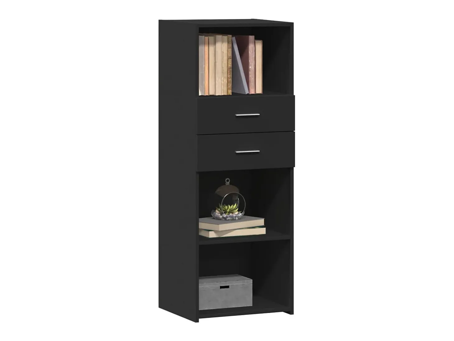 Aparador alto negro 45x42,5x124 cm madera contrachapada