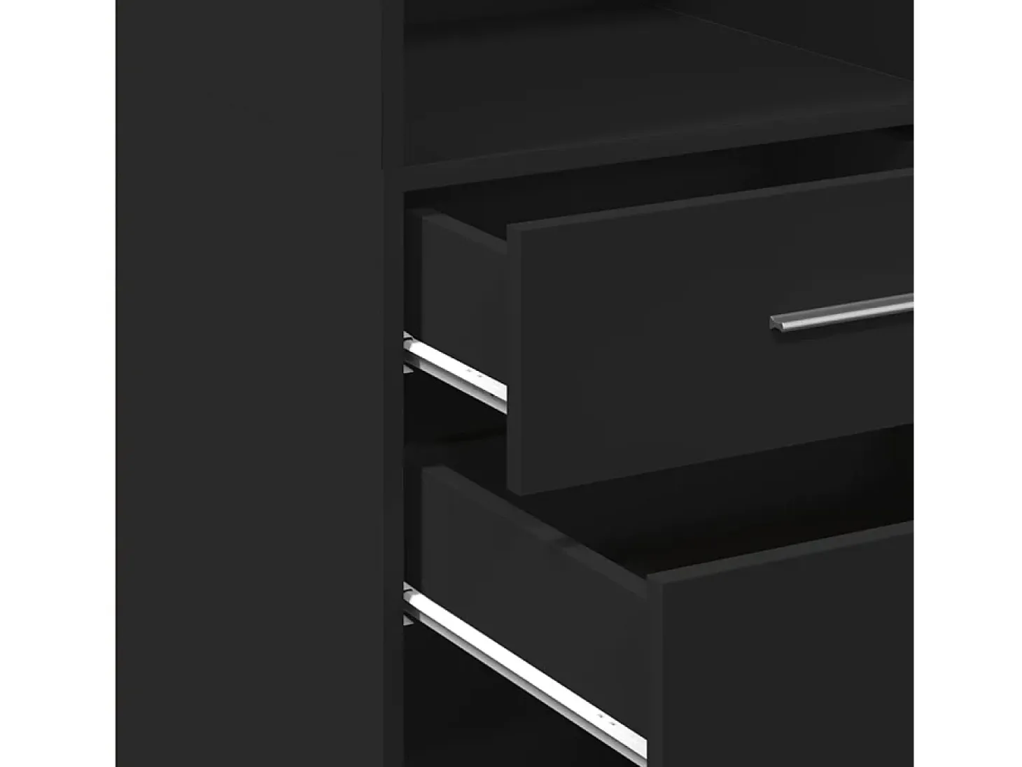 Aparador alto negro 45x42,5x124 cm madera contrachapada